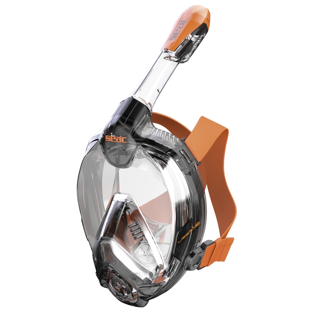 [170-7NO/SKL] SEAC Full Face Snorkeling Mask Libera  XS/S 8+ S/Kl Black/Orange