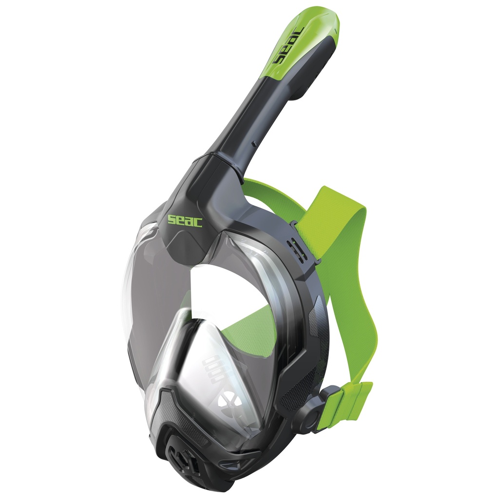 [170-5NL/SBL] SEAC Full Face Snorkeling Mask Libera L/XL S/Bl Black/Green Lime