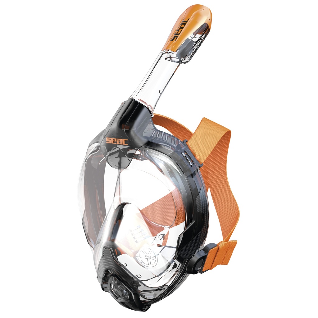 [170-6NO/SKL] SEAC Full Face Snorkeling Mask Libera S/M S/Kl Black/Orange