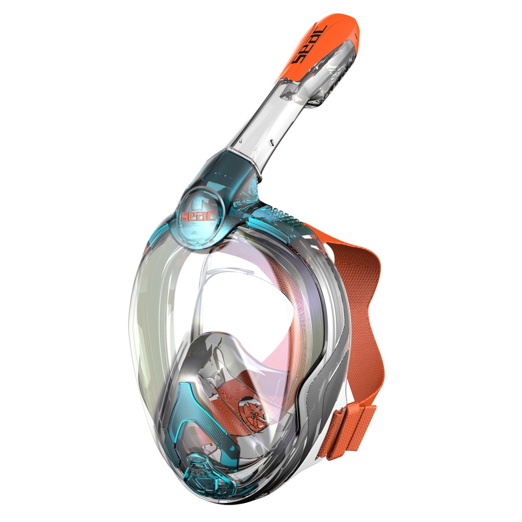 [170-12AO/SLT] SEAC Full Face Snorkeling Mask Magica Junior Black Silicone Aquamarine