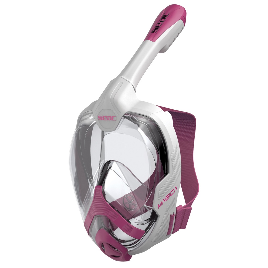 [170-10WP/SLT] SEAC Full Face Snorkeling Mask Magica S/M Slt/Pi White/Pink