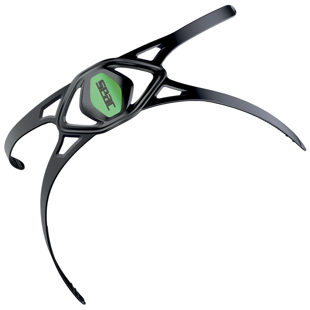 [172-4NV/SBL] SEAC Libera Silicone Strap With Insert S/Bl Black/Green Lime