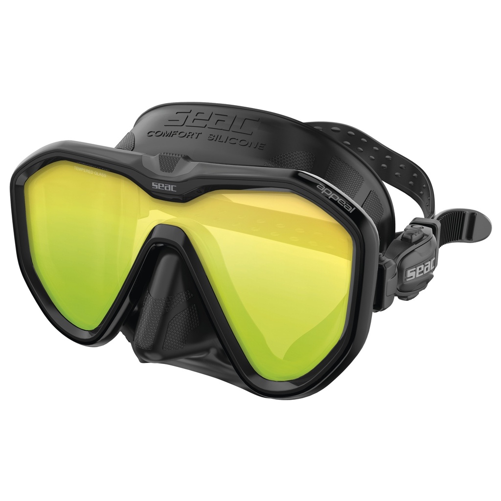 [75-75N/SBL-LS] SEAC Mask Appeal Asian Fit Mirrored L.  S/Bl Black