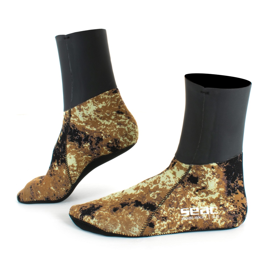 [21-6/L] SEAC Seal Skin Camu Brown Socks 3mm L