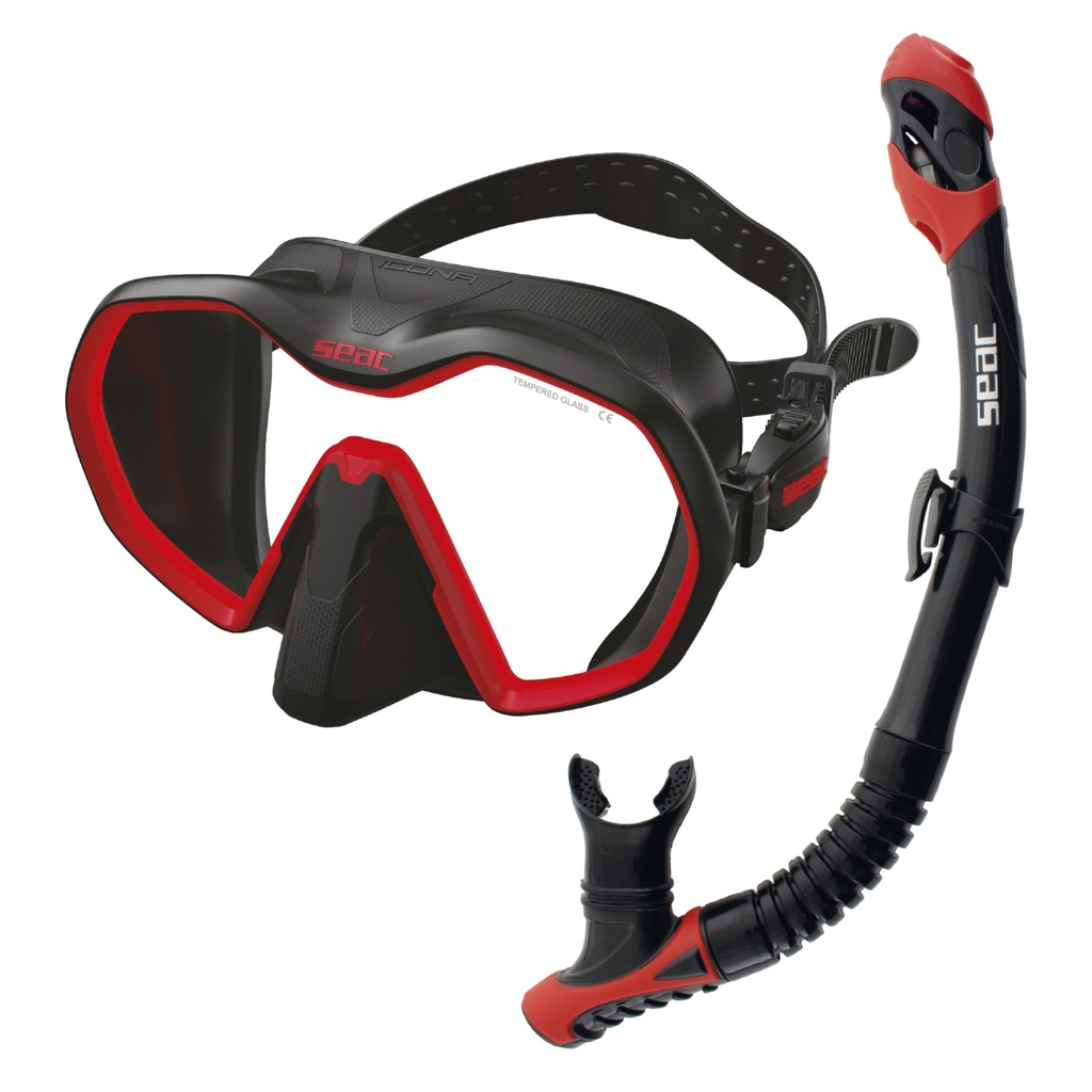 [89-96NR] SEAC Set Bis Icona + Reverse Dry S/Bl Black/Red