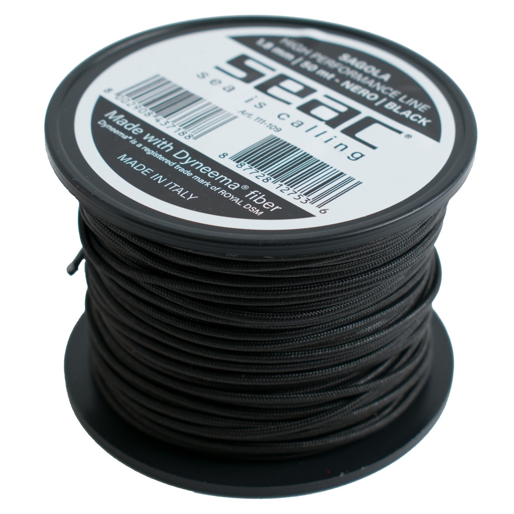 SEAC Dyneema 1.8mm - 50Mt (Zwart)