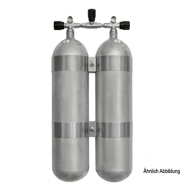 Faber Light 10 L 200 bar hot dipped Twin Cylinders, complete