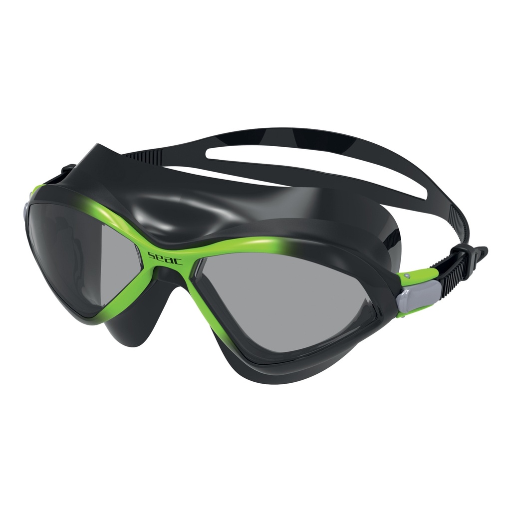 SEAC Swimming Googles Diablo Black Lime Dark Lenses